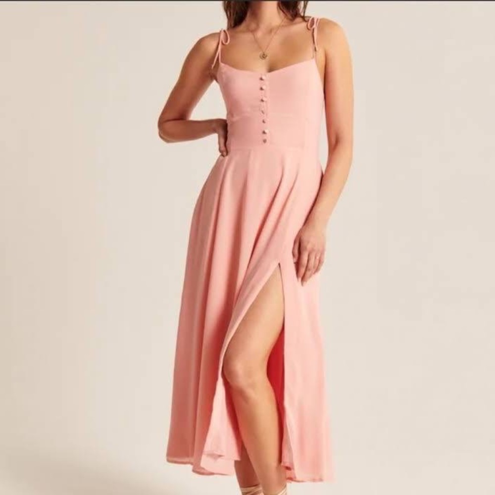 Abercrombie Tie-strap Corset Midi Dress
